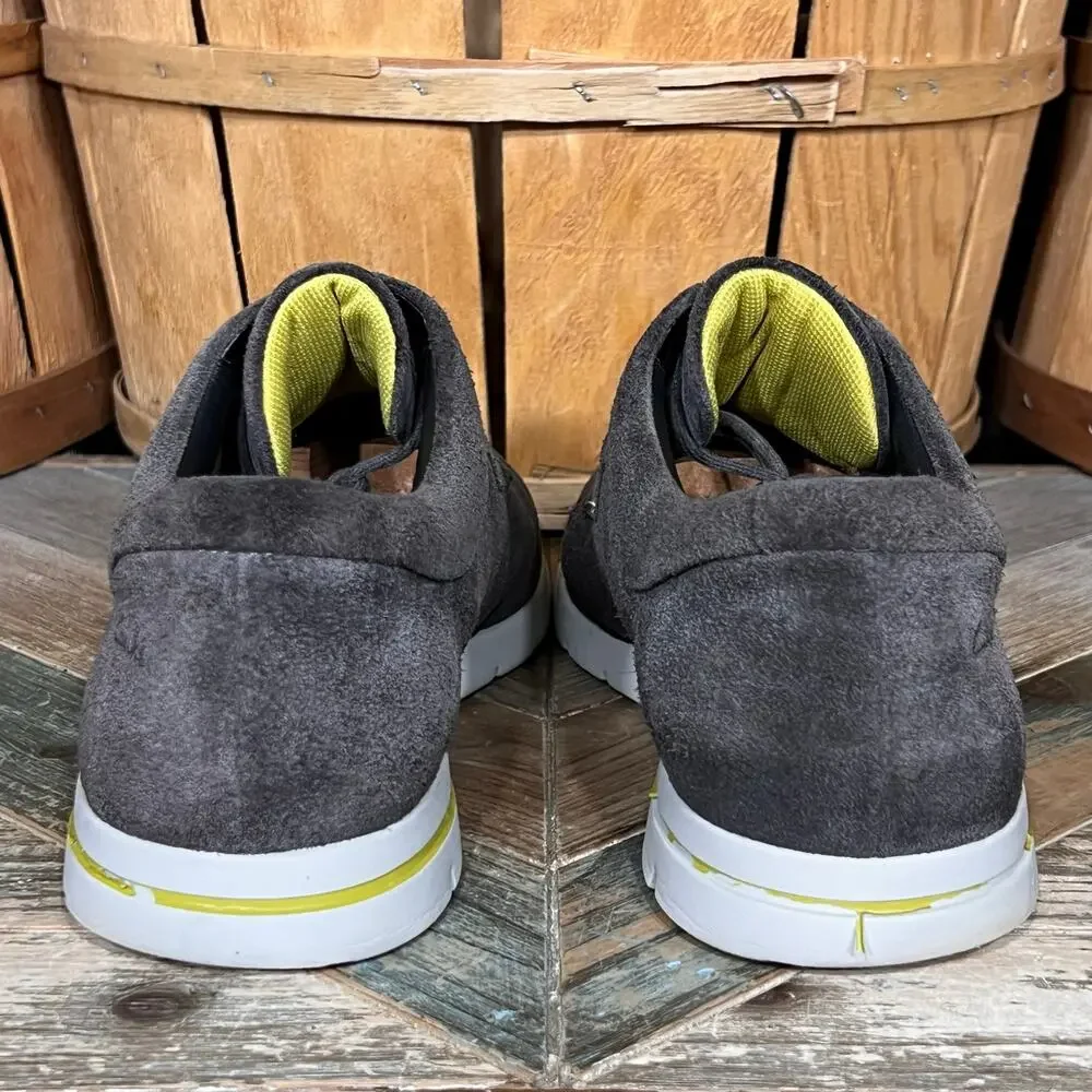 Clarks Denner Motion Plain Toe Gray Suede Comfort Oxford Sneakers Mens Size 12